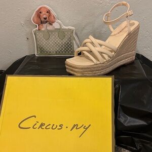 Circus NY Cream Wedge Sandals